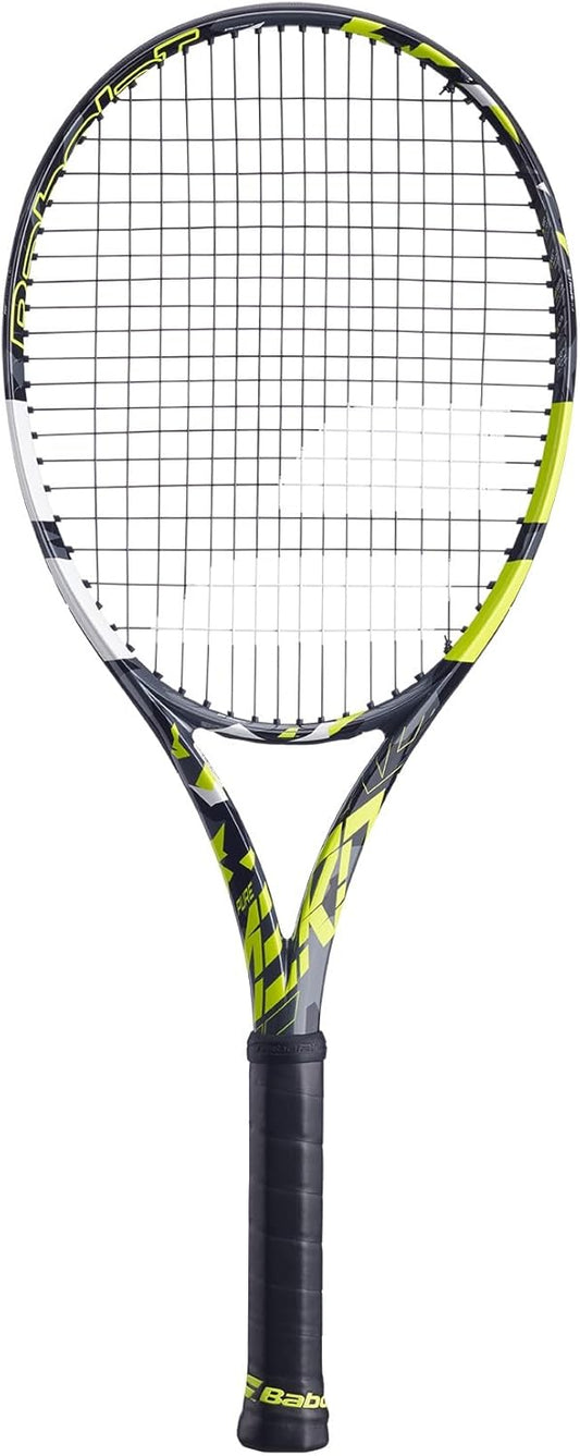 Pure Aero Tennis Racquet (7th Gen) Strung with Synthetic Gut at Mid Range Tension