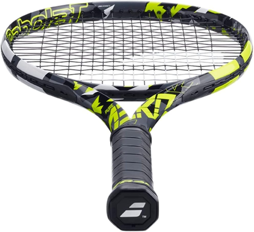 Pure Aero Tennis Racquet (7th Gen) Strung with Synthetic Gut at Mid Range Tension