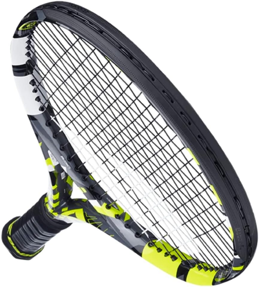 Pure Aero Tennis Racquet (7th Gen) Strung with Synthetic Gut at Mid Range Tension